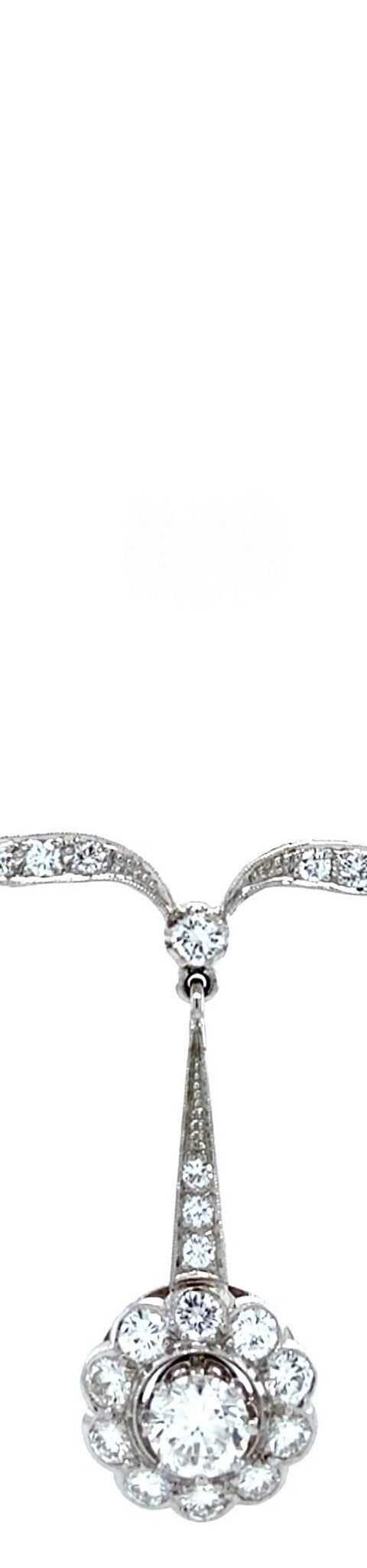 Vintage 14K White Gold Necklace with Diamond